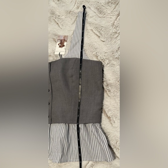 Sincerely Jules Striped Gray Bustier Corset Combination Top - Picture 6 of 12